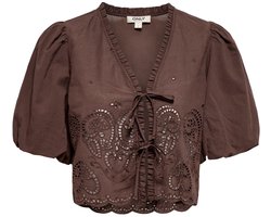 ONLY - ONLBRYSON S/S SHORT EMB TIE TOP WVN Dames Top