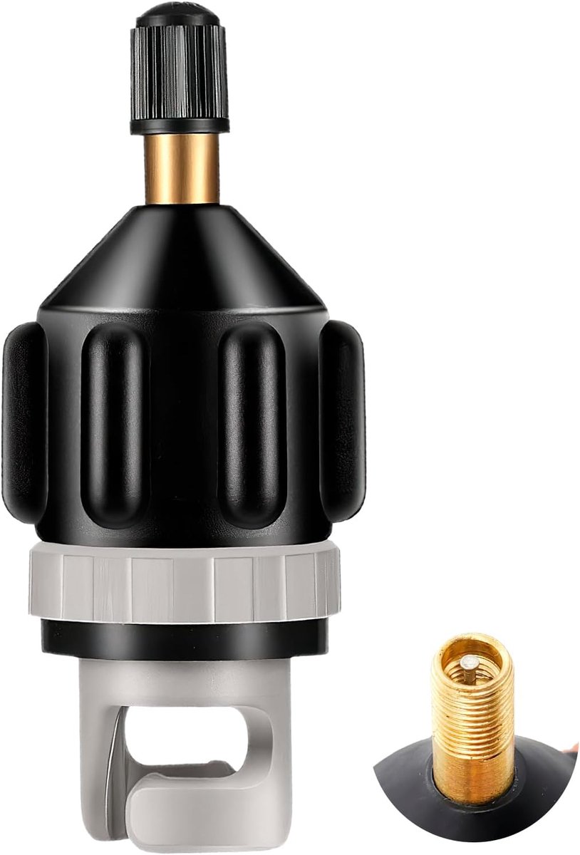 Luchtpomp Converter - Adapter Ventiel - Watersport Accessoire - Lichtgewicht Aluminium - Compact Ontwerp - Zwart