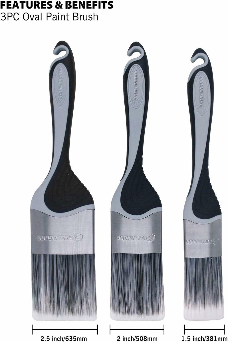 Rollingdog Malamute Serie - Ovale Penseel Set - 3 stuks