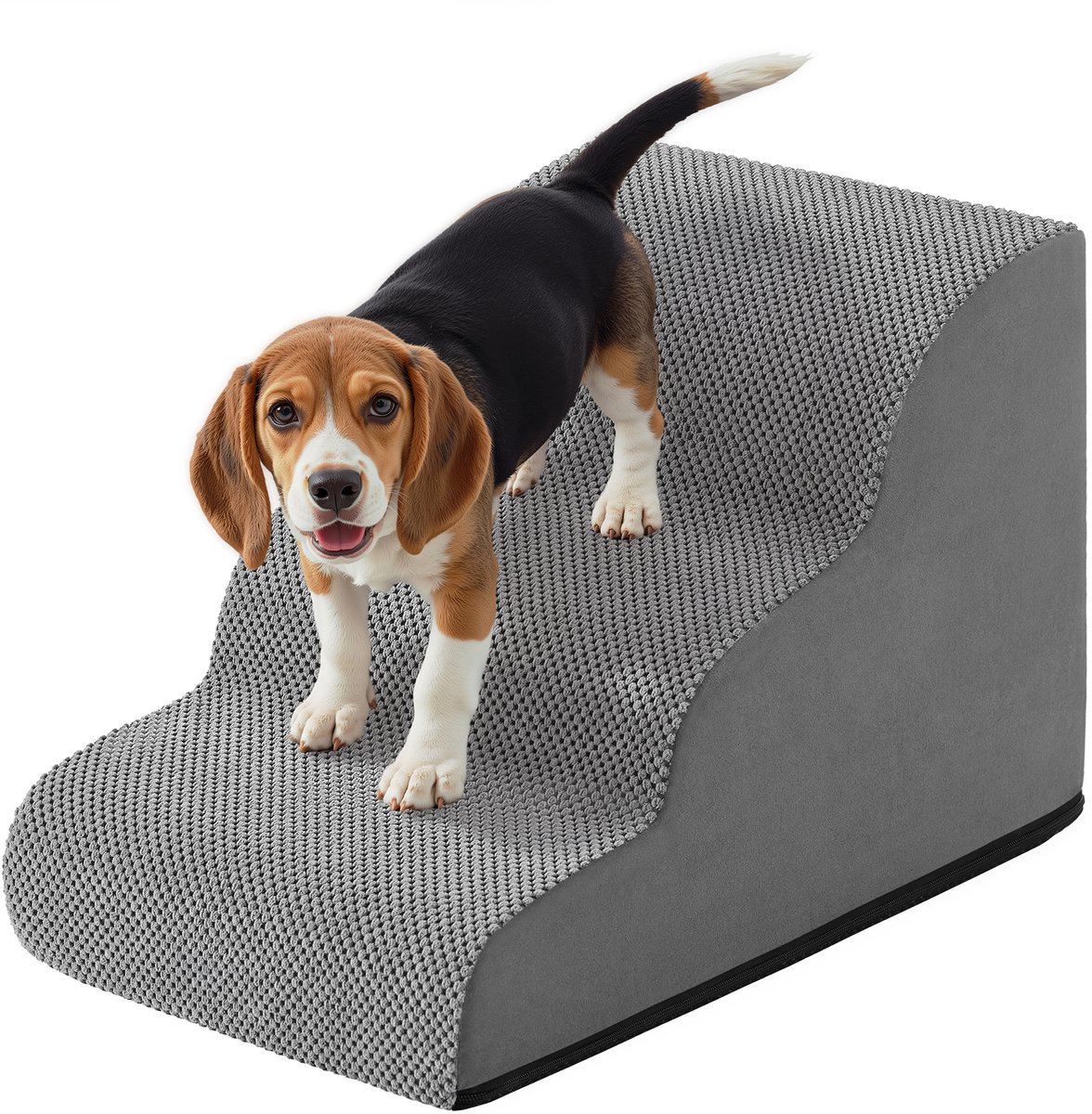 Feandrea - Hondentrap - Hondentrapje voor Honden - Met 3 Treden - Antislip - Afneembare Wasbare Hoes
