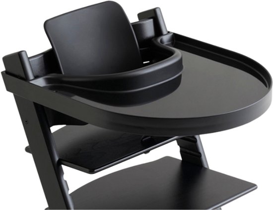 Playtray - Tafelblad voor Stokke Tripp Trapp Eetblad - Met riempje - Zwart