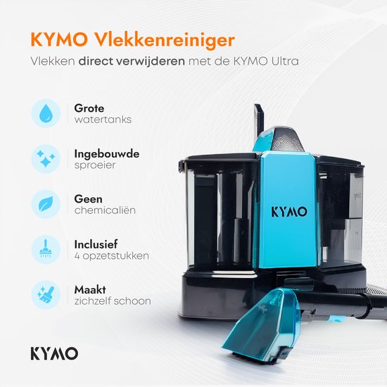 KYMO Tapijtreiniger Ultra 2 - Vlekkenreiniger - Autobekleding Reiniger - Meubelreiniger - Bank Reiniger - Waterstofzuiger - Reinigingsmachine
