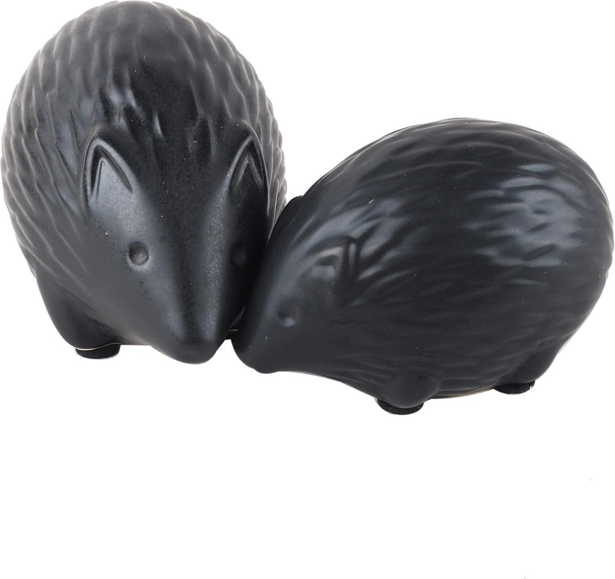 Keramisch Egel Beeldje - Woondecoratie Dier - Desktop Display - Glanzende Afwerking - Zwart