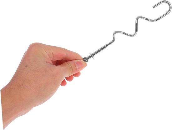Kneedhaken Mixer - Keuken Accessoires - Deeg Kneden - Roestvrij Staal - 19 cm - Zilver — afbeelding 2
