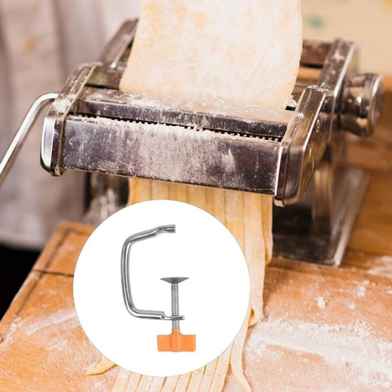 Pastamachine Klem - Deegroller Houder - Keuken Gebruik - Verstelbare Breedte - 15cm Lengte - Oranje van Pastamachine — afbeelding 2