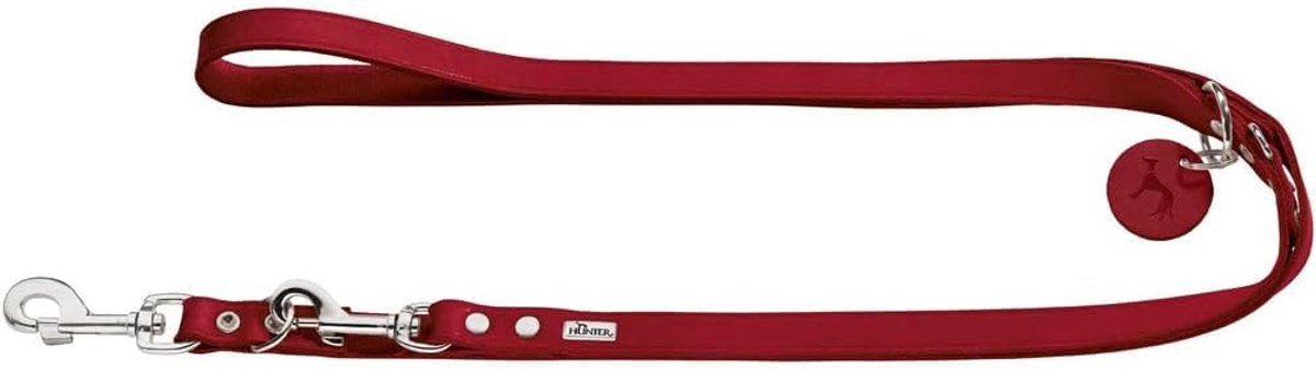 Verstelbare Hondenriem - Flexibele Leer Riem - Dagelijkse Wandelingen - 3-voudig Verstelbaar - 1.6 x 200 cm - Rood