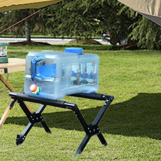 Koelboxrek voor op de camping - Opvouwbaar frame voor koelboxen - Rek voor ijsemmers op de camping - Rek voor kampeerkoffers - Multifunctioneel en verstelbaar - Hoog draagvermogen - Geschikt voor kampeertrips - Zwart van Merkloos — afbeelding 5