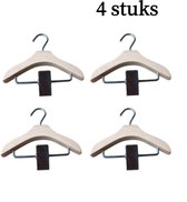 Miniatuur houten kleerhangers - set van 4 - gemaakt van beukenhout - voor poppenkleding of babykleding - 10x3x12 cm - naturel