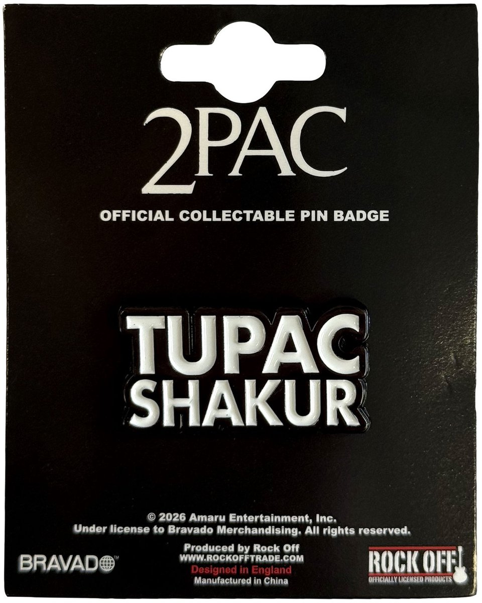Tupac Text Logo - Pin
