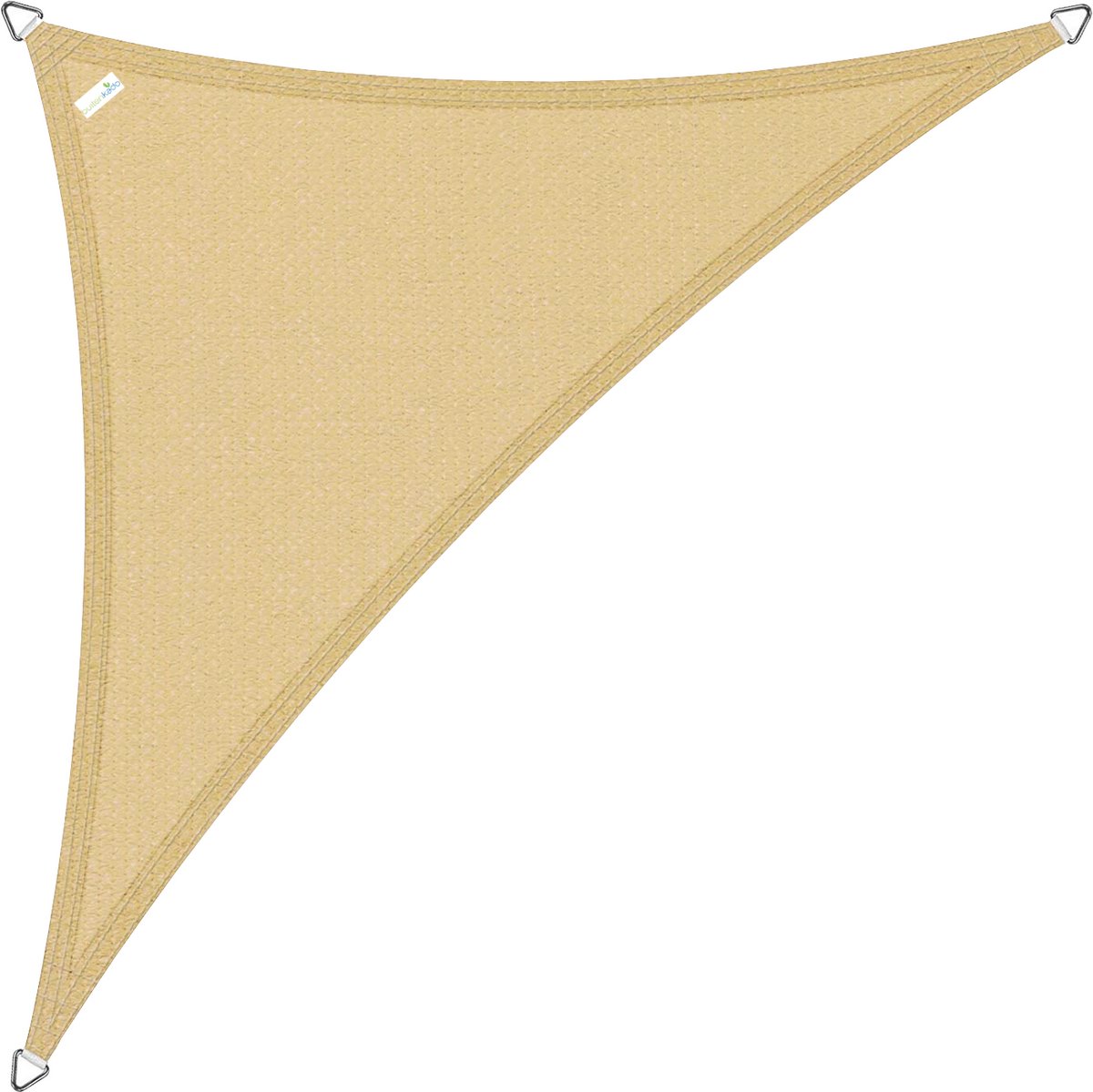 Buitenkado schaduwdoek driehoek 2.5x2.5x3.5m - HDPE/RVS - zand beige