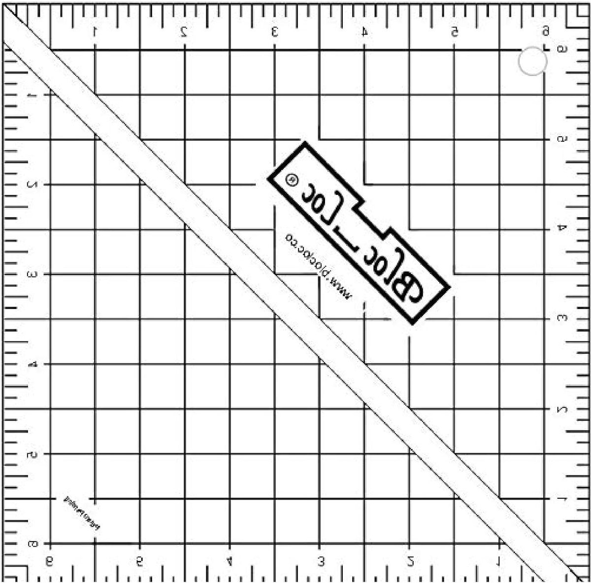 Bloc Loc Liniaal - Halve Vierkante Driehoek - Quilten Patroon Maken - Rasterlijnen - 6-1/2 inch - Zwart