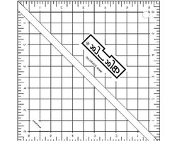 Bloc Loc Liniaal - Halve Vierkante Driehoek - Quilten Patroon Maken - Rasterlijnen - 6-1/2 inch - Zwart