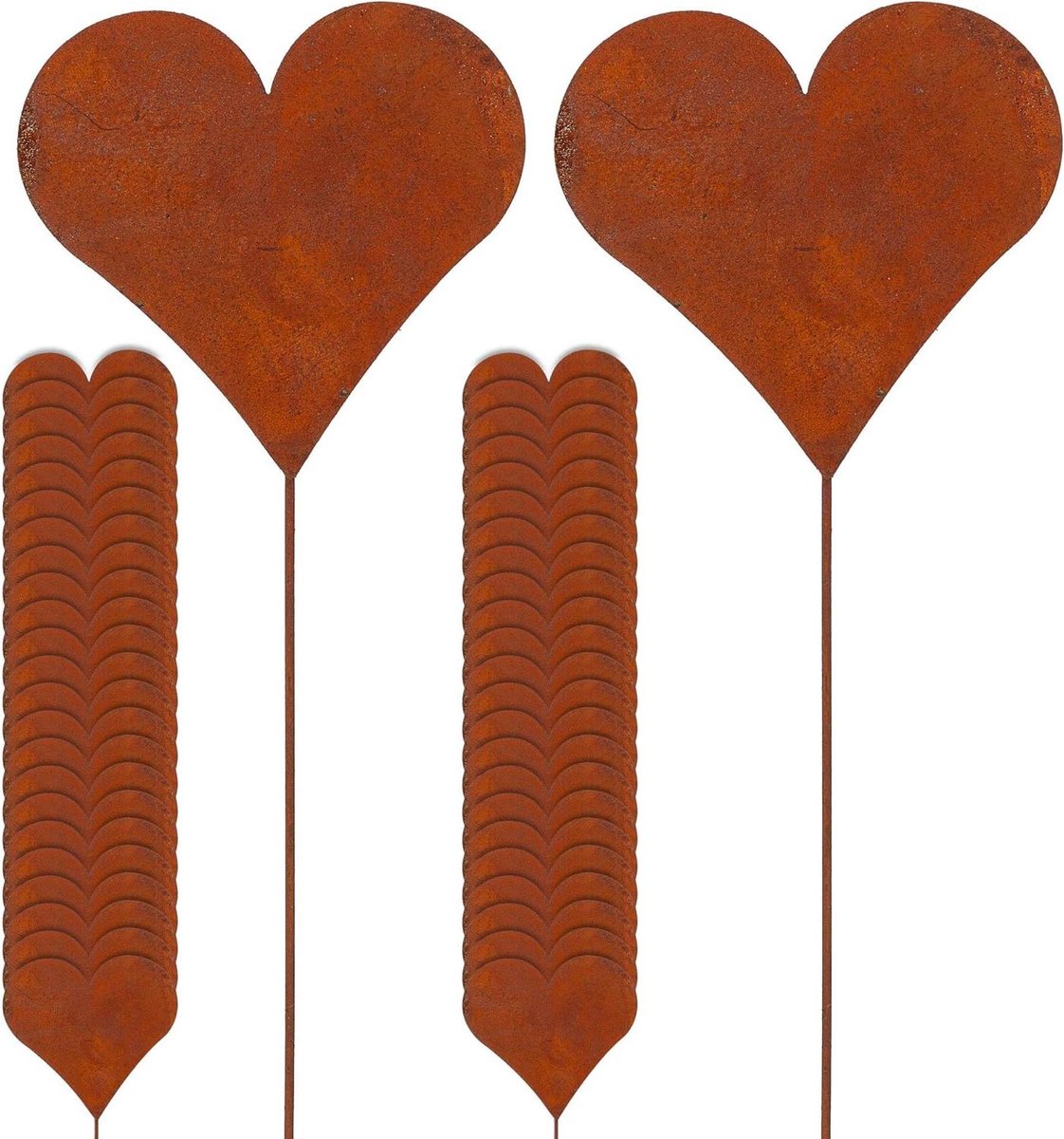Tuinstekers Hart - Decoratie Harten - Tuin Decoreren - Roestdesign - 35 cm - Roestkleurig