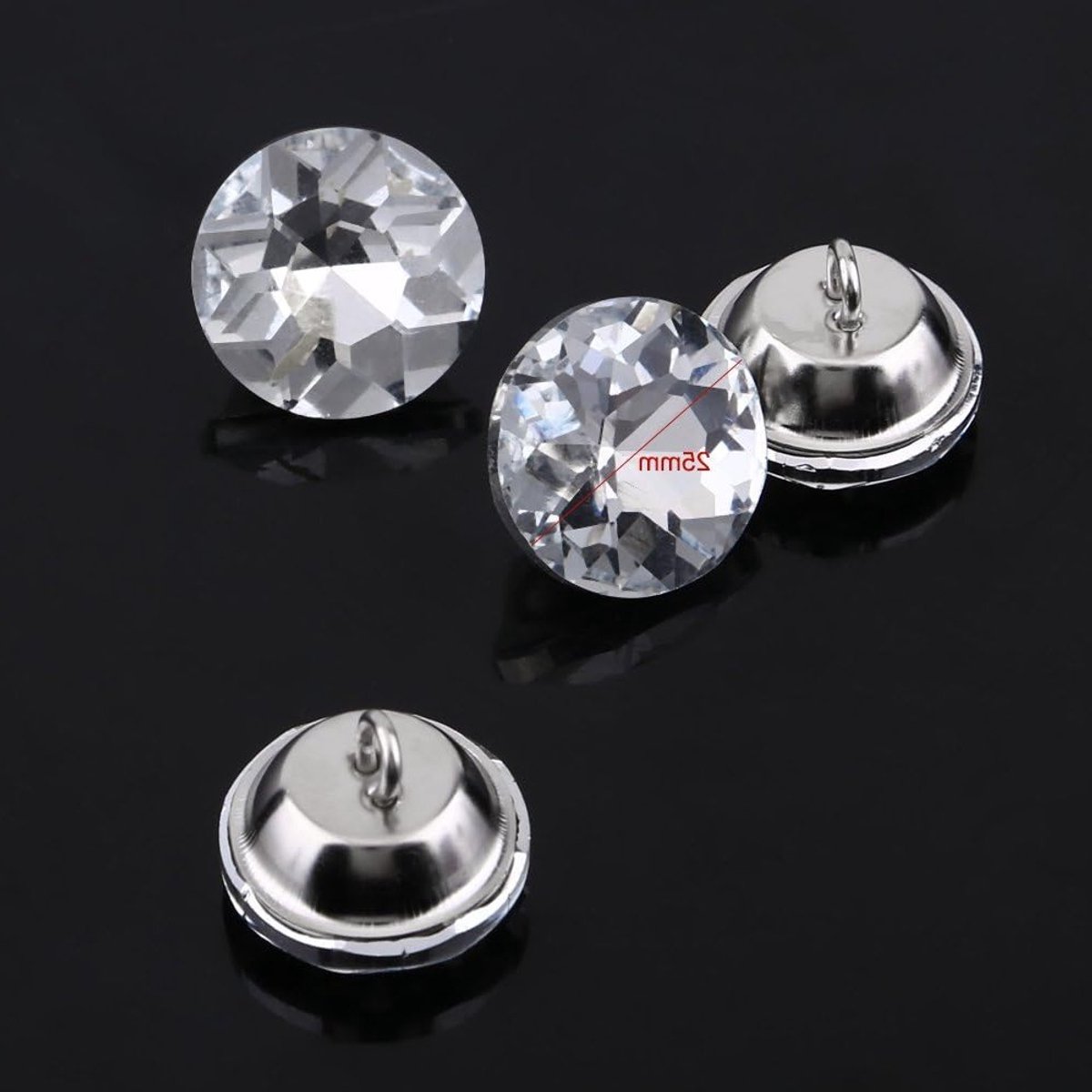 Diamante Knopen voor Naaien - 50 Stuks, 20mm/25mm Kristallen Knopen voor Kleding en Meubels