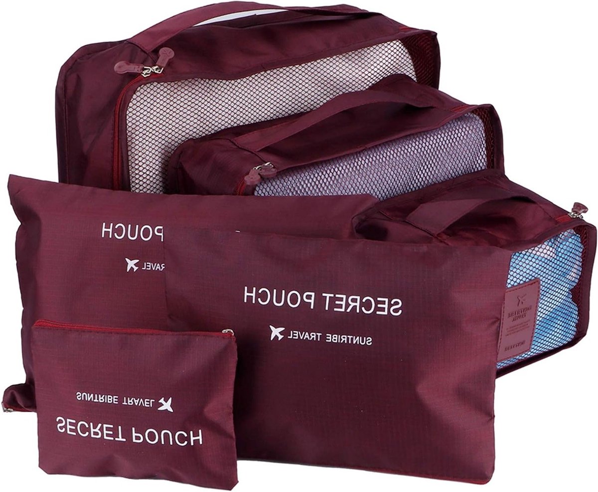 Set van 6 Kleding Sorteringstassen - Lichtgewicht Nylon Koffer Organizer met Opbergtas voor Reizen