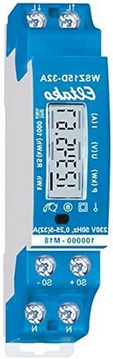 AC Meter - Stroommeter Digitale - Energie Verbruik Meten - MID Gecertificeerd - 32A - Blauw