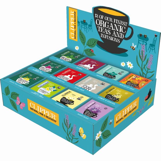 Clipper Biologisch thee - probeer box - assortiment box - 12 verschillende smaken - 12x15 theezakjes - 180 theezakjes