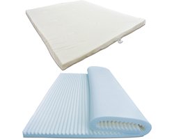 Baldiflex Topper Memory Foam Mattress Fresh Wave, Removable Silver Cover Cover, Ergonomic Mite-proof, 6cm 160x200cm White