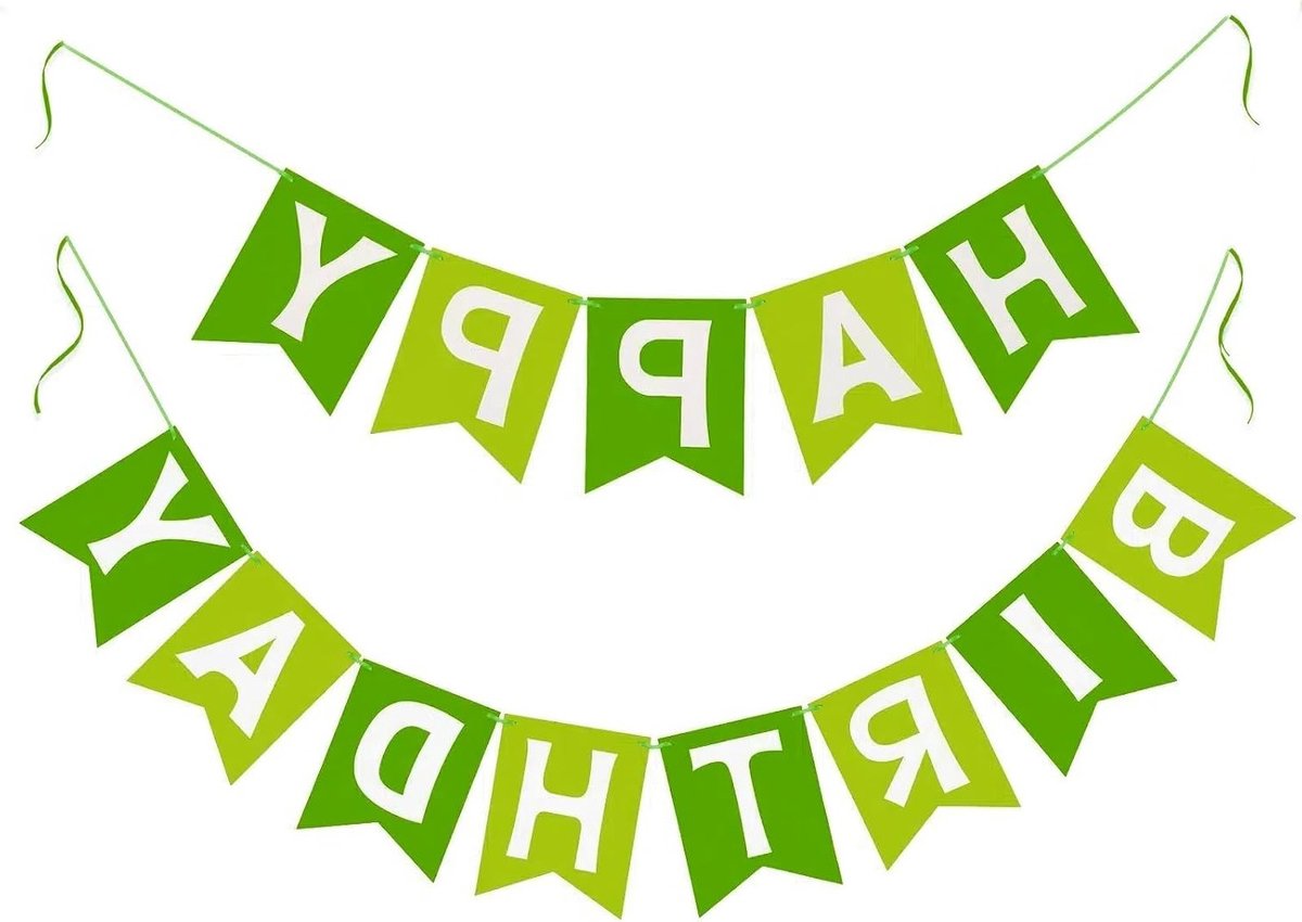 Lace Happy Birthday Garlands voor Feestjes, Grote Groene Papieren Slingers, Verjaardagsdecoratie voor Jongens en Meisjes
