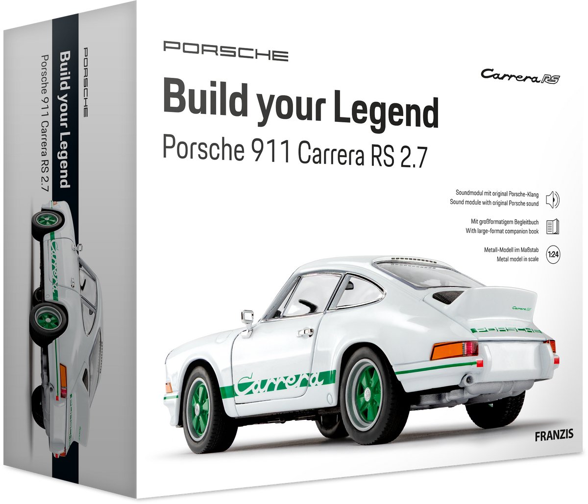 Bouwpakket Franzis Build your Legend Porsche 911 Carrera RS 2.7 67267 Wit 21 x 10 x 11 cm