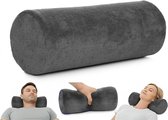 Gezondheidsronde nekrol, cilindervormig kussen met afneembare, wasbare hoes, ergonomisch ontworpen voor hoofd, nek, rug en benen, grijs | 33 cm × 12,7 cm