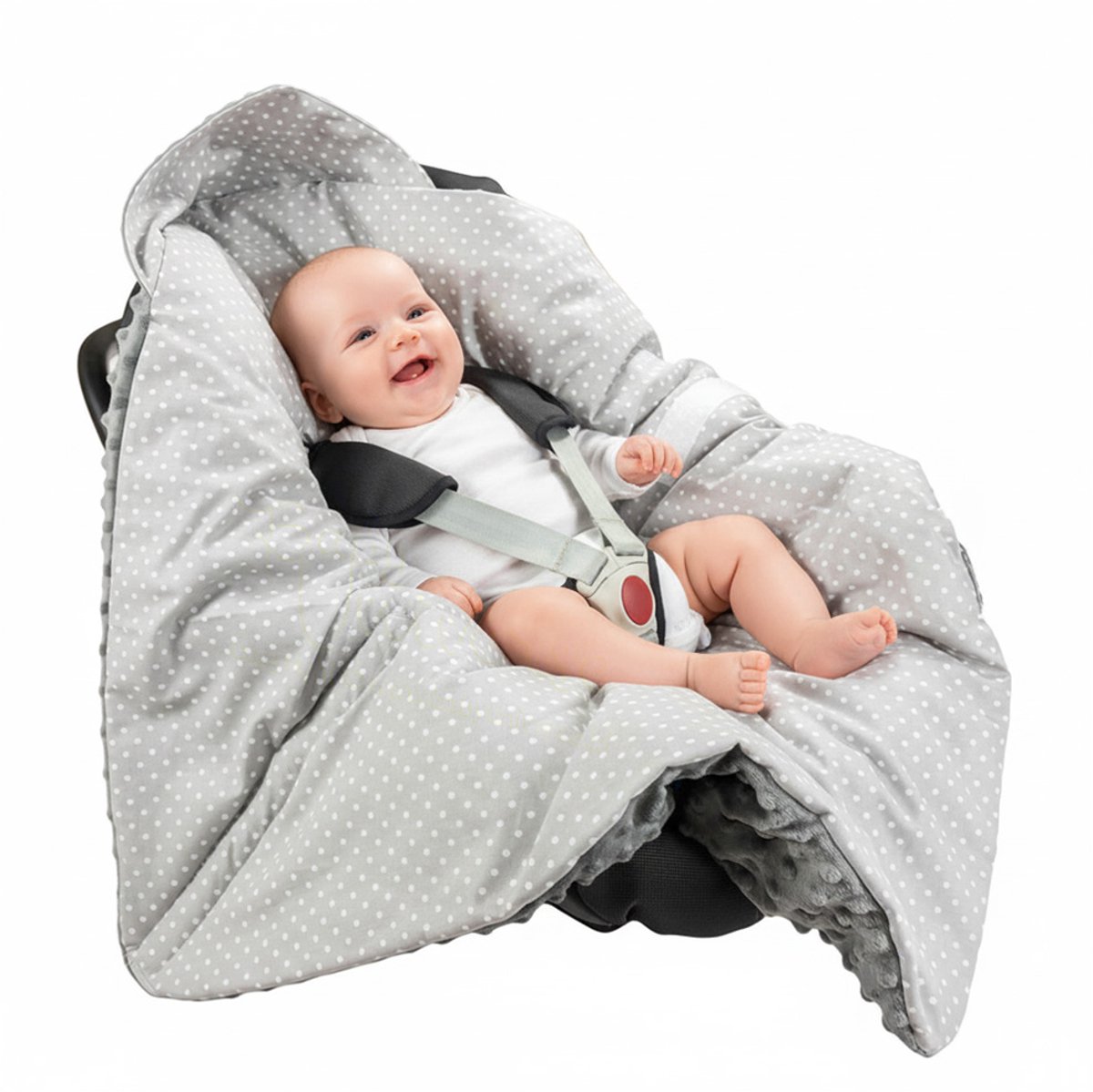 BabyUniverse - Wikkeldeken - 80x80cm - Grijs - Minky