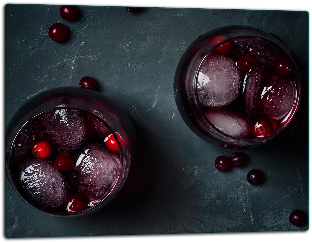 TMK ArtDeko - Snijplank - Glas - 52x40cm - Drink Motief