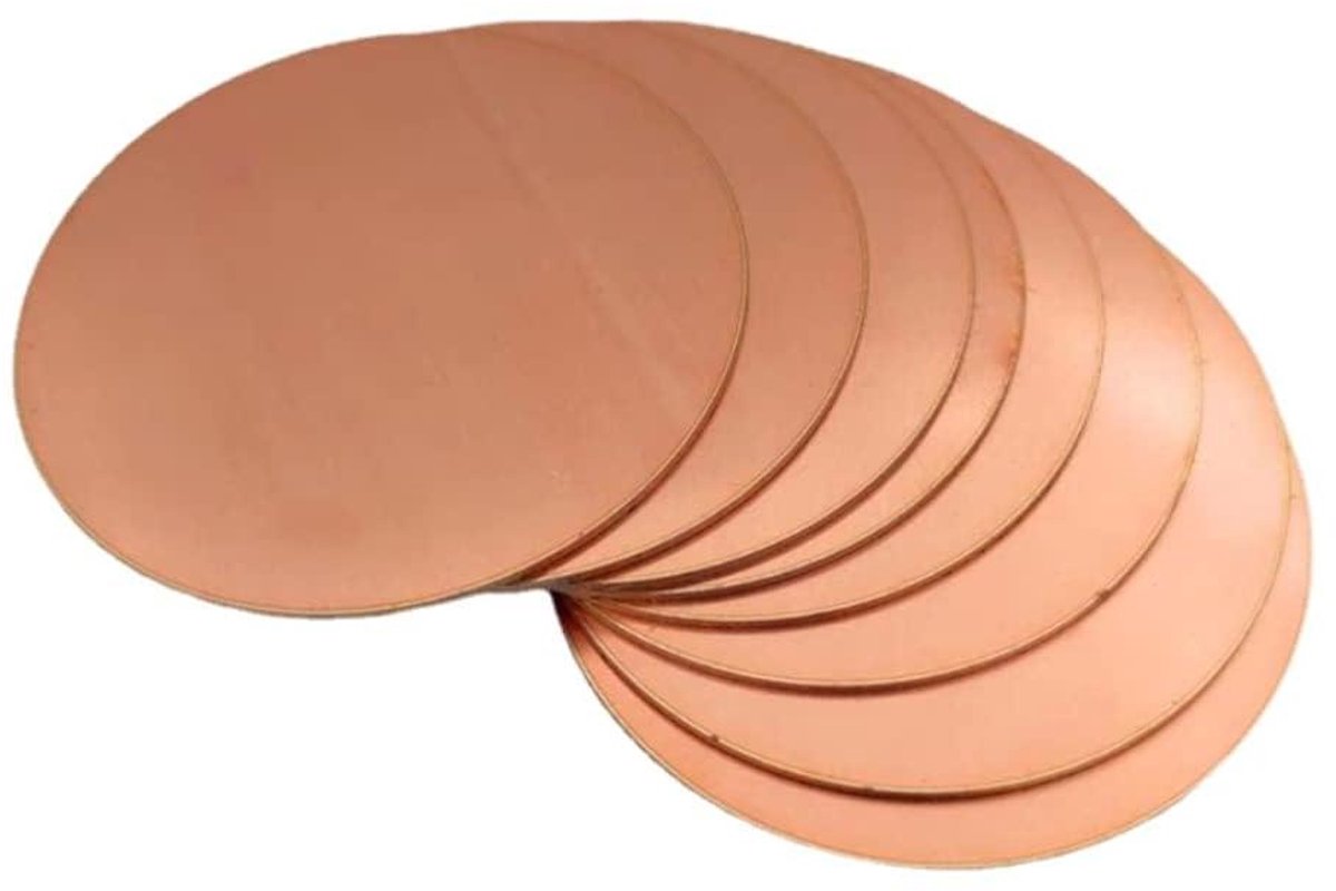 Koperen Plaat Cirkels - Metaal Schijven - Metaal Bewerken - Zonder Naad - 1.2 x 150 mm - Koperkleurig