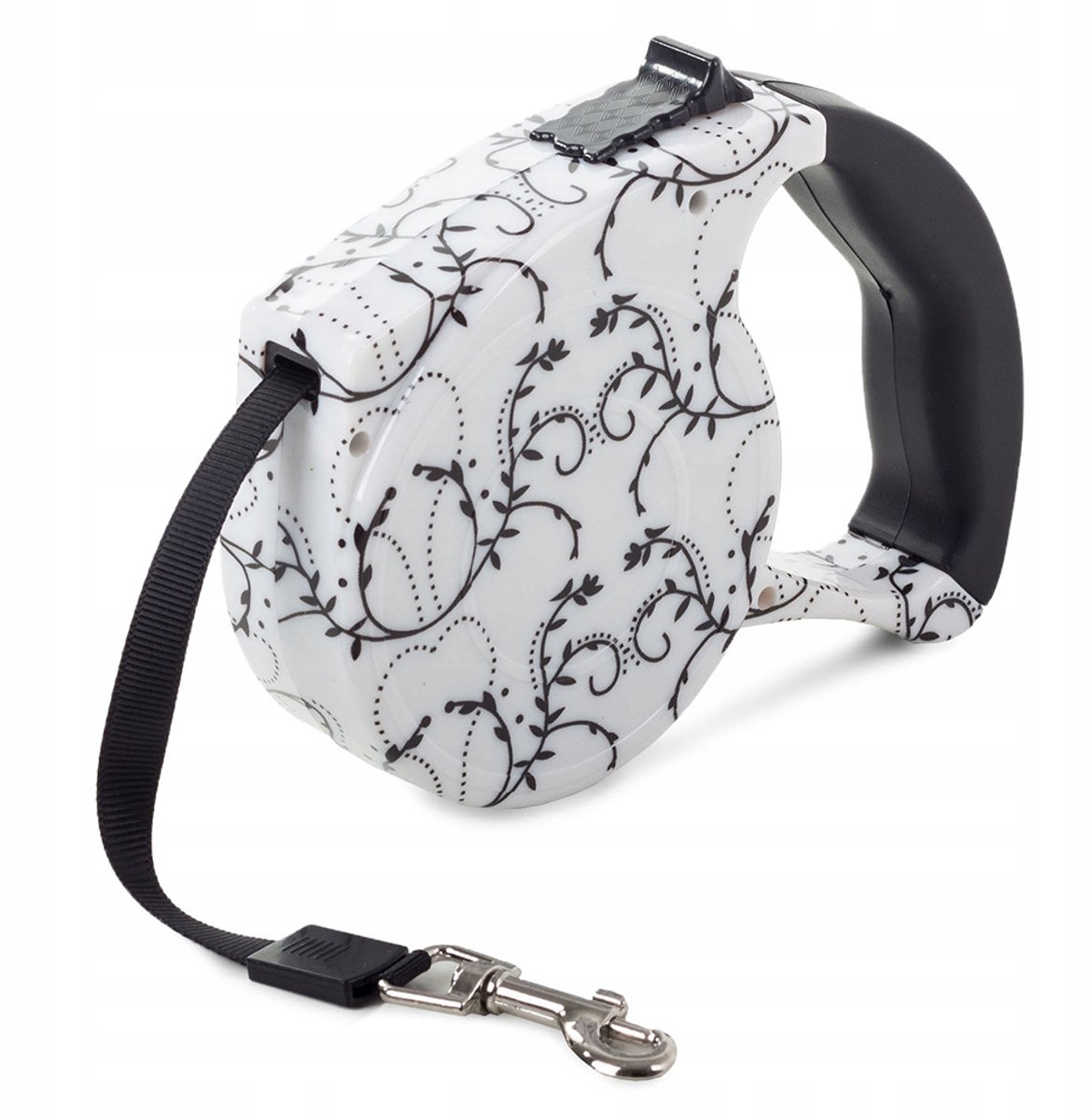 OUYAYING Serie - Automatische Hondenriem - 5m - 15kg - Wit met Lelies