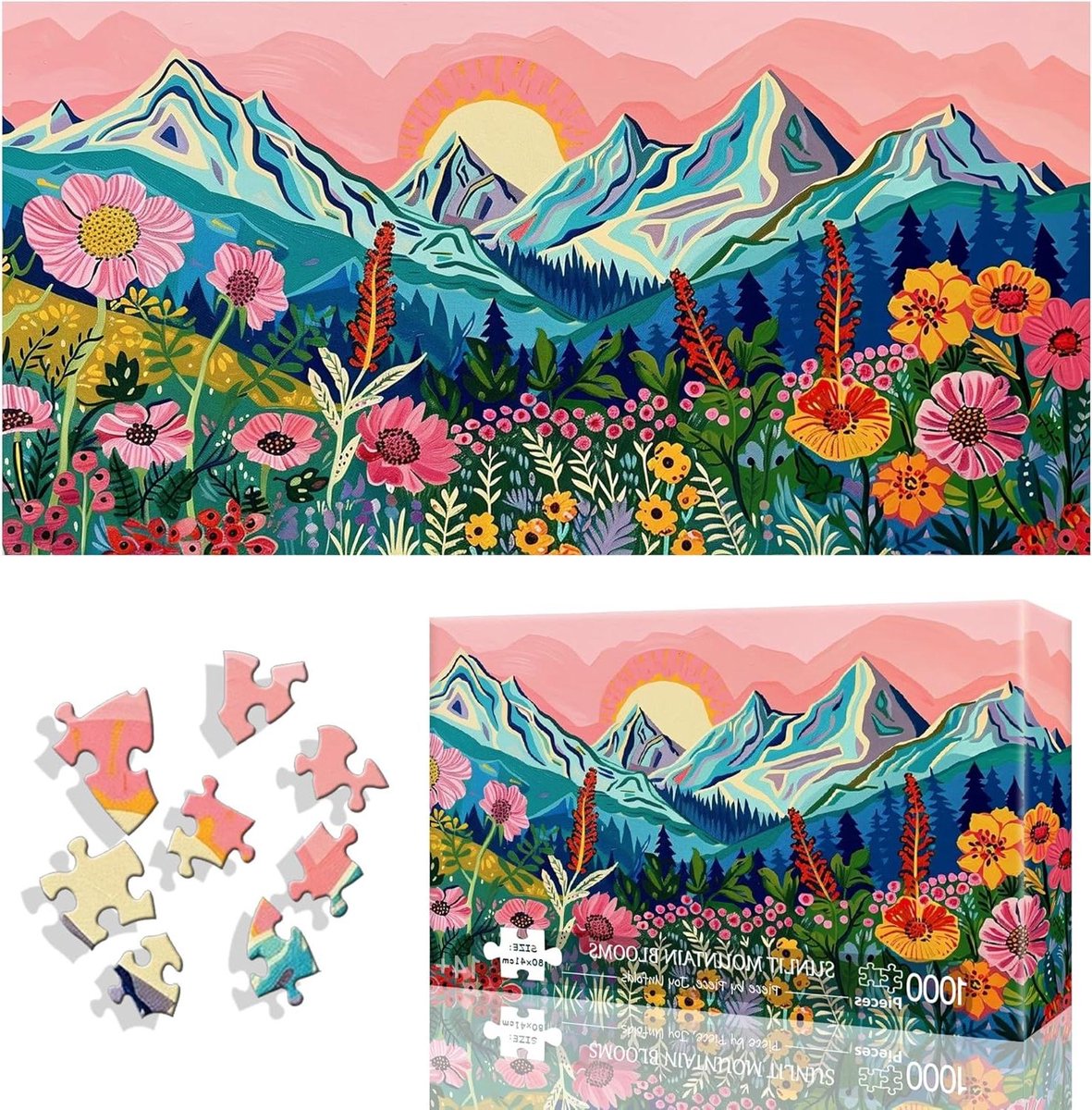 Legpuzzel 1000 Stukjes - Volwassen Puzzel Bergen - Ontspannen Thuis - Onregelmatig Gevormde Stukjes - 80 x 40 cm