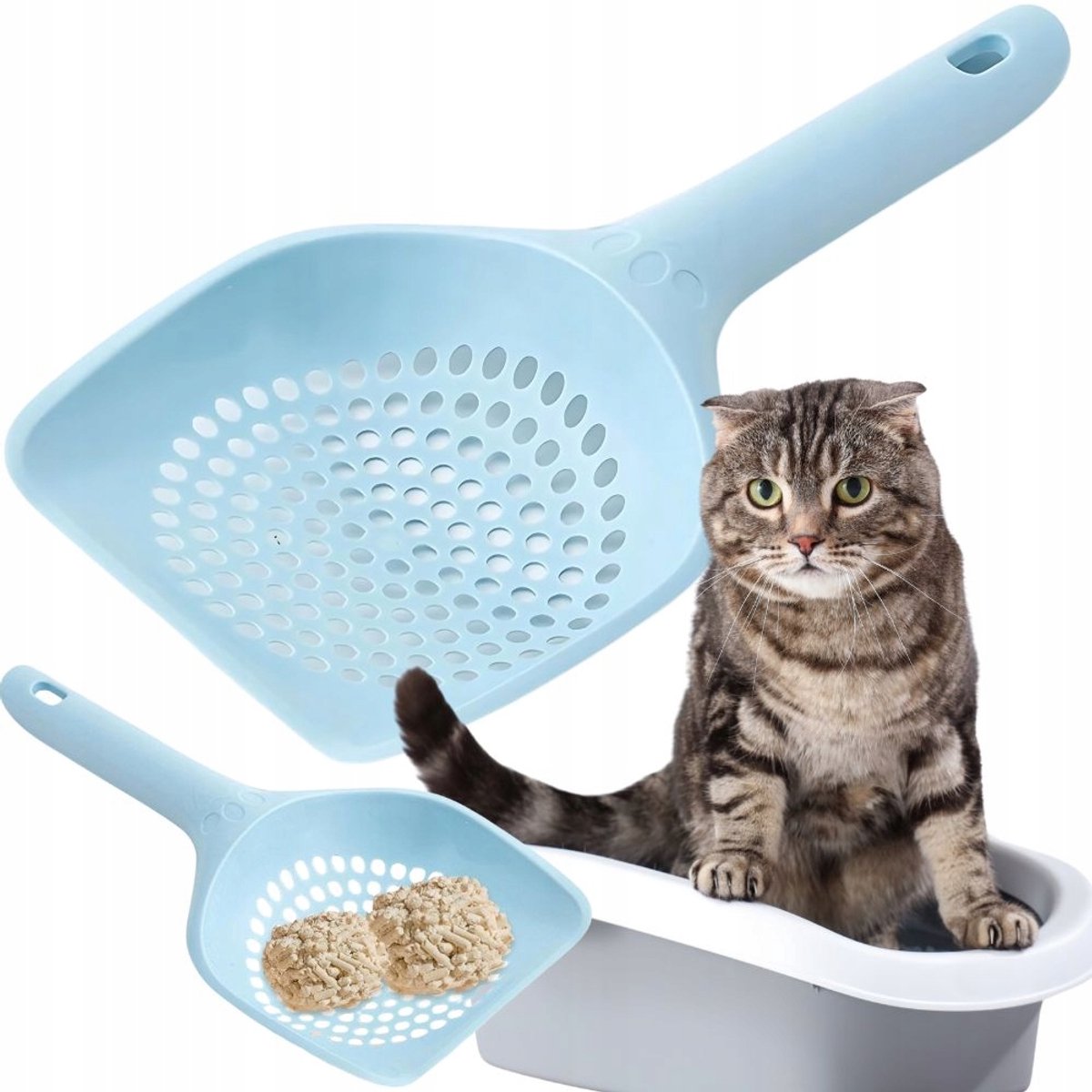 OUYAYING - Kattenbakschep - Ergonomische Handgreep - Kunststof - Duurzaam