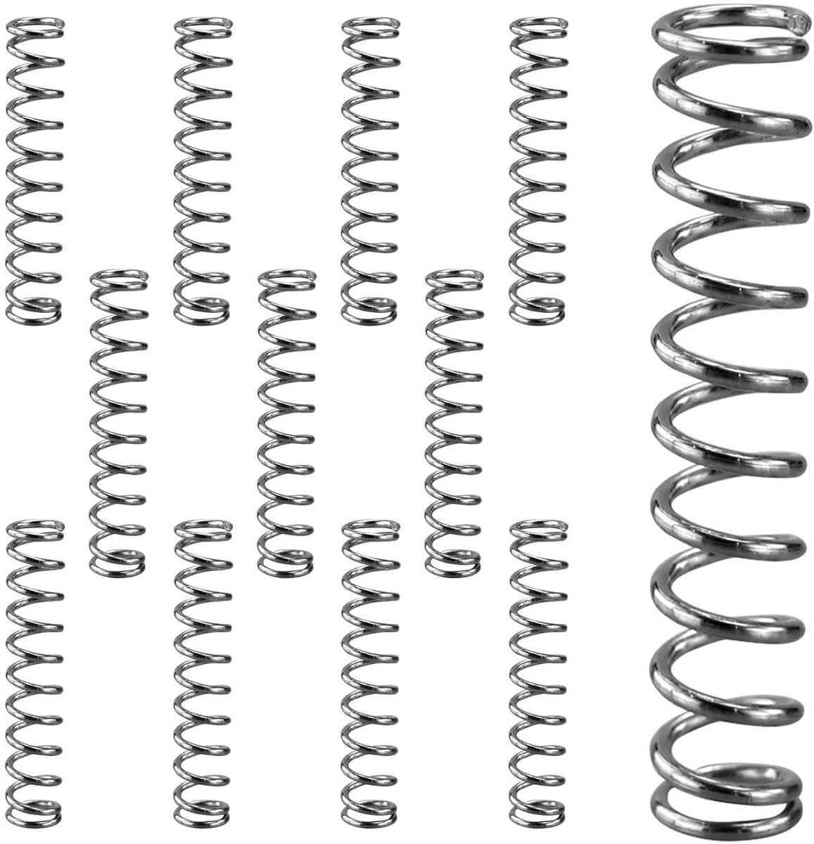 Drukveer Roestvrijstaal - Metalen Spoelveer - Reparatie en Vervanging - Corrosiebestendig Elastisch - 12 Stuks 7mm - Zilver