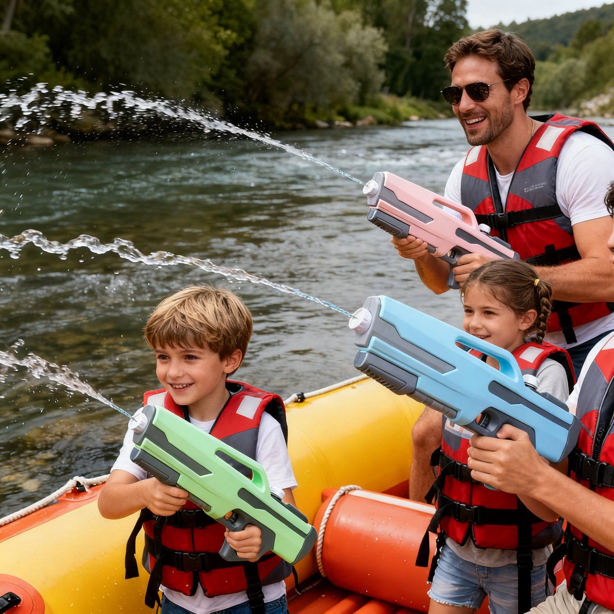 Waterpistool 54cm XL - 1200ml Grote Tank & 8m Schietbereik - Water Pistool- Watergeweer - Super Soaker - Duurzaam Waterspeelgoed voor Strand & Tuin - Buitenspeelgoed voor Kinderen & Volwassenen - 54×22×7cm - Groen, Grijs — afbeelding 6