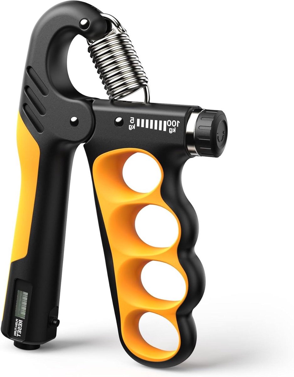 Hand Krachttrainer - Grip Versterker - Onderarm Training - Automatische Teller - 5-100 kg - Oranje