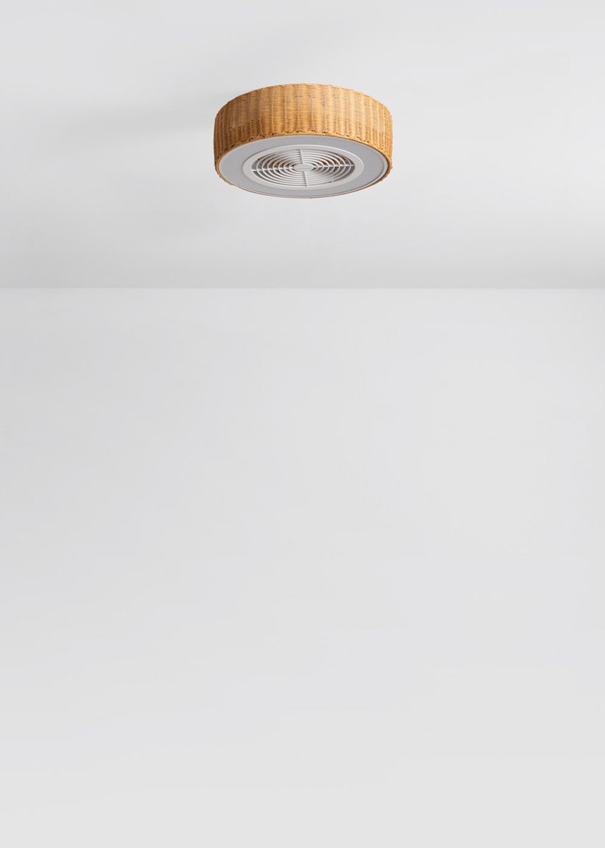 CREATE - Stille plafondventilator 40W Ø50 cm met verborgen bladen en LED-verlichting - S - Met licht - Afstandsbediening - WIND CLEAR EASY