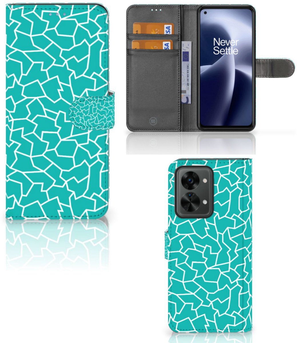 OnePlus Nord 2T Hoesje Cracks Blue