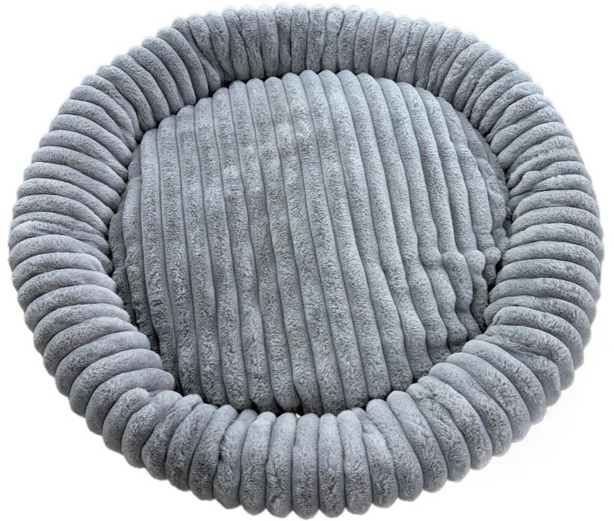 Donut Hondenmand 100 cm - Ronde huisdier nesten - Fluffy Hondenkussen - wasbaar - Anti-slip Mat Onderkant - voor grote honden - Anti Stress & Kalmerende Werking - Hondenmand rond - Comfortabele Slaapmand - Luxe Dierenbenodigdheden - Dog Bed - grijs