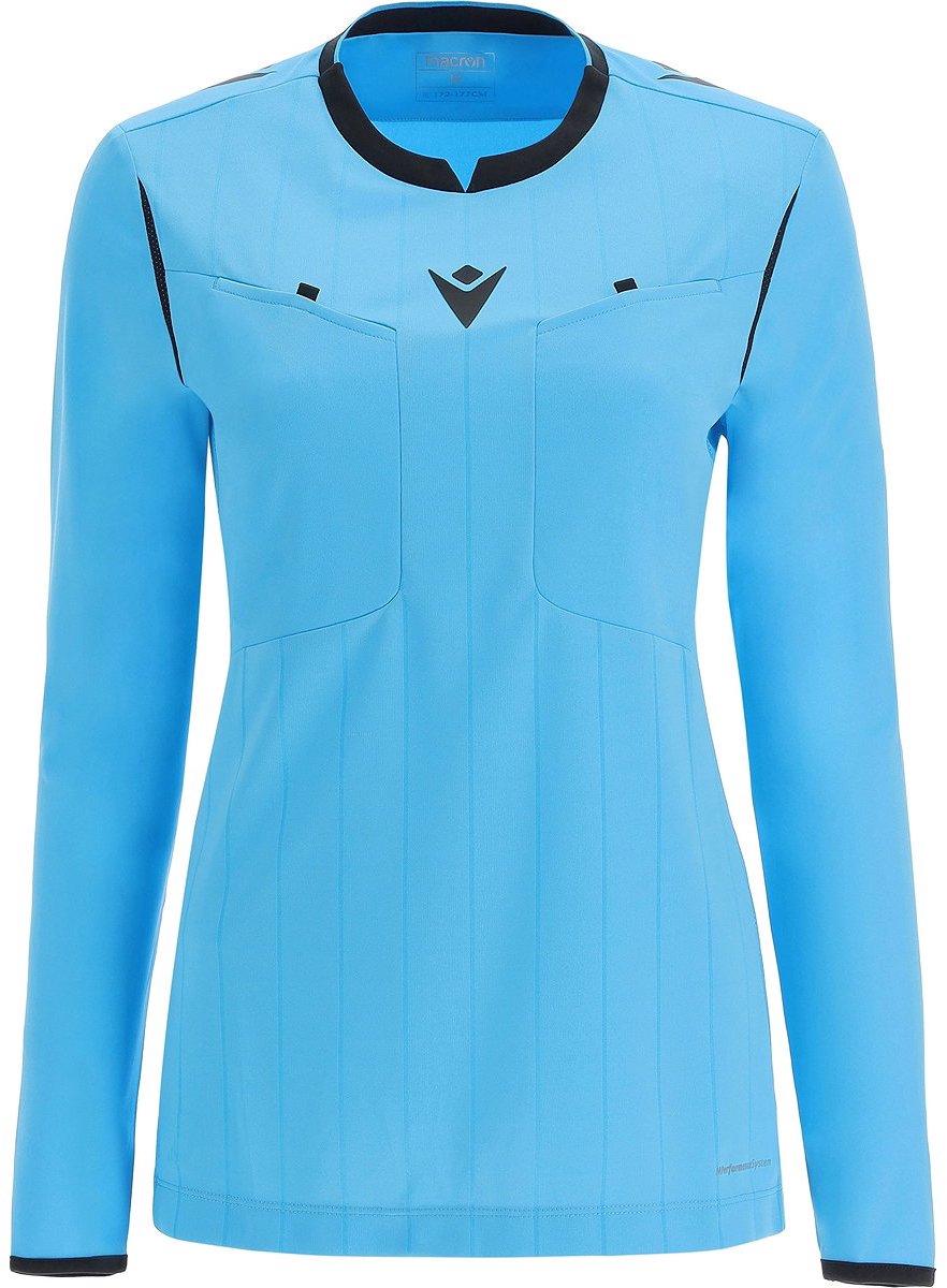 Macron Stephanie Scheidsrechtersshirt Lange Mouw Dames - Fluor Turquoise / Zwart | Maat: L