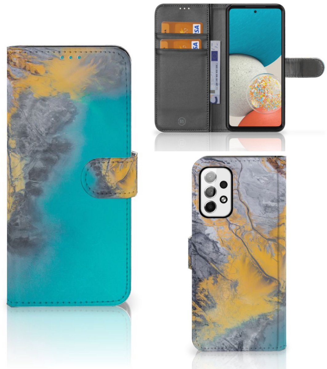 Samsung Galaxy A73 5G Bookcase Marble Blue Gold