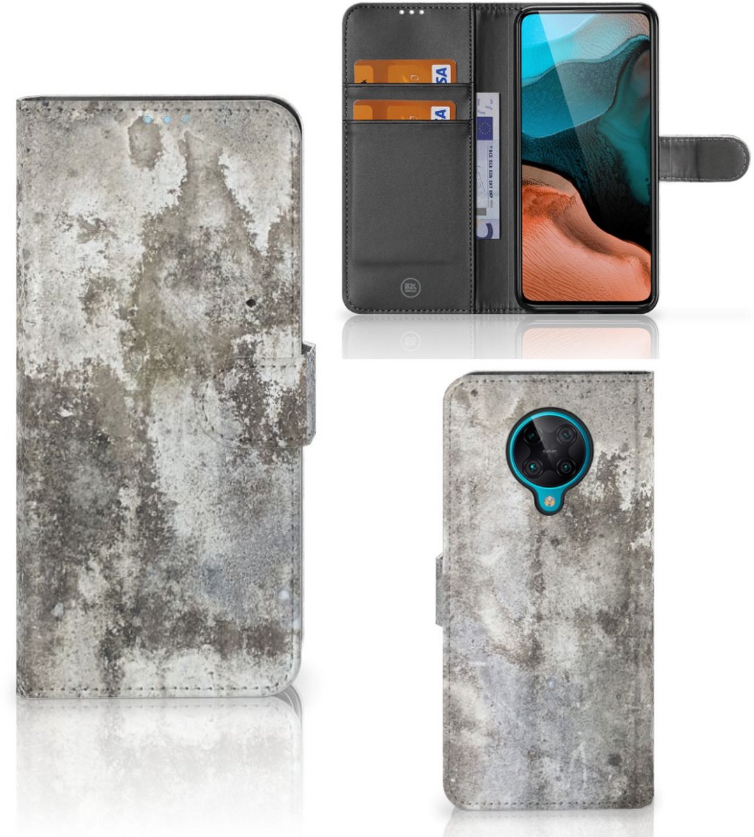 Xiaomi Poco F2 Pro Bookcase Beton Print