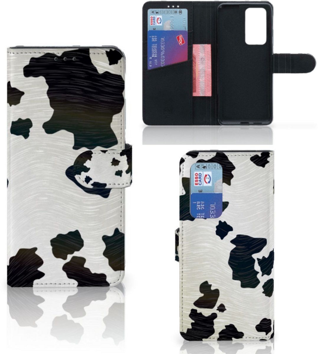 Huawei P40 Pro Telefoonhoesje met Pasjes Koeienvlekken