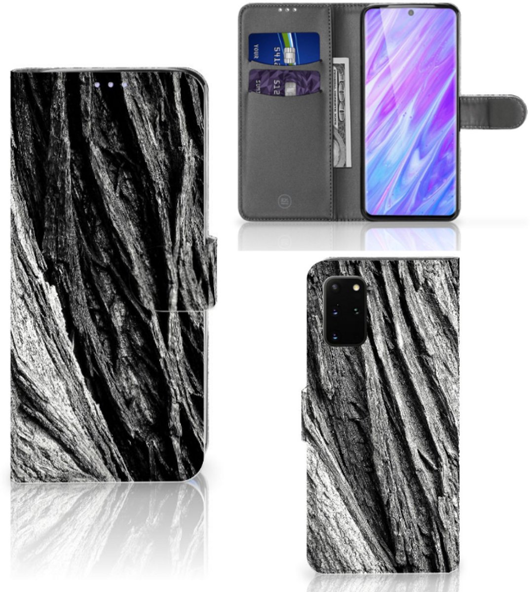 Book Style Case Samsung Galaxy S20 Plus Boomschors Grijs