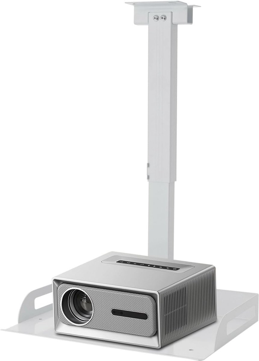 Projector Beugel - Plafondhouder Universeel - Thuisbioscoop Kantoor - In Hoogte Verstelbaar - Max 14 kg - Wit