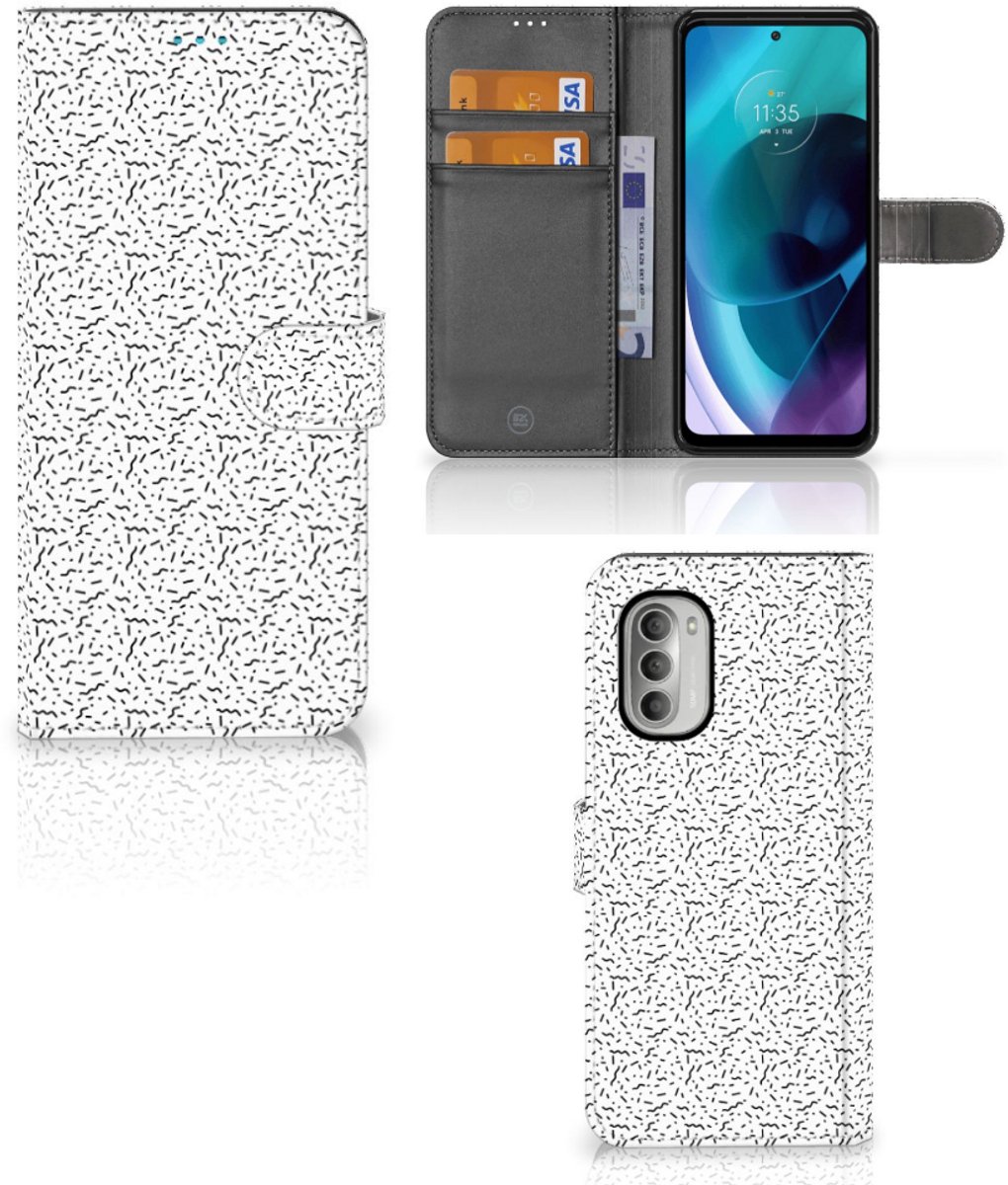 Book Case voor Motorola Moto G51 5G Telefoon Hoesje Stripes Dots