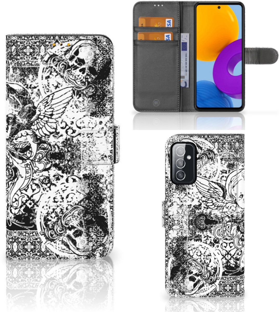 Telefoonhoesje met Naam Samsung Galaxy M52 Skulls Angel