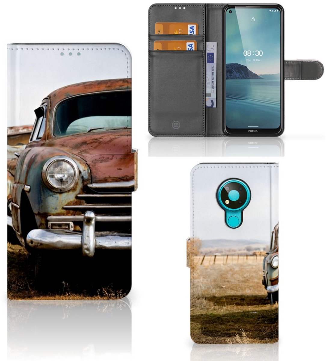 Nokia 3.4 Telefoonhoesje met foto Vintage Auto
