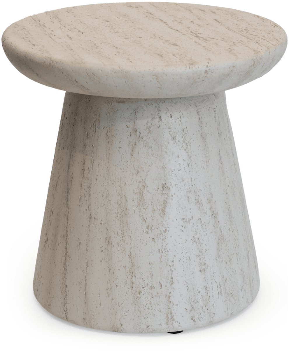 Happy Cocooning Bijzettafel Round Travertin - Bijzettafel Vuurtafel - 45x45x45 cm