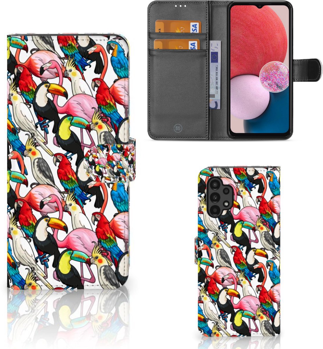Samsung Galaxy A13 (4G) Telefoonhoesje met Pasjes Birds