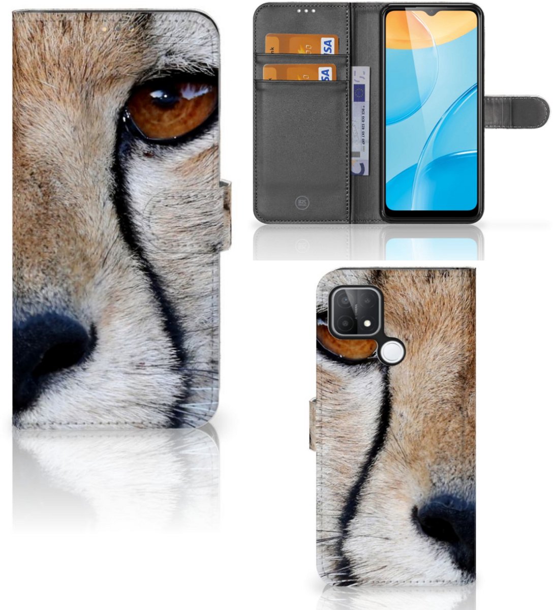 OPPO A15 Telefoonhoesje met Pasjes Cheetah