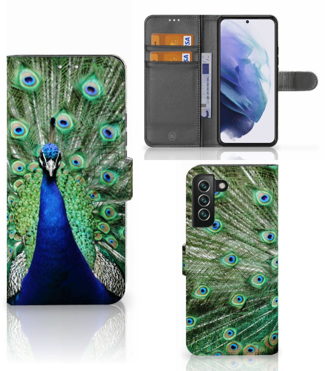 Samsung Galaxy S22 Plus Telefoonhoesje met Pasjes Pauw